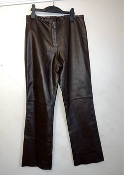 Brown Leather bootcut pants