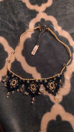 Handmade choker blur with tear drops