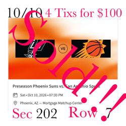 Phoenix Suns vs San Antonio Spurs 10/10 4 Tixs for $100