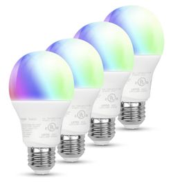 Amazon Basics Smart A19 LED Light Bulb, Color Changing 4PCK