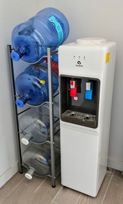 Avalon Water Cooler + Rack + 4 Bottles