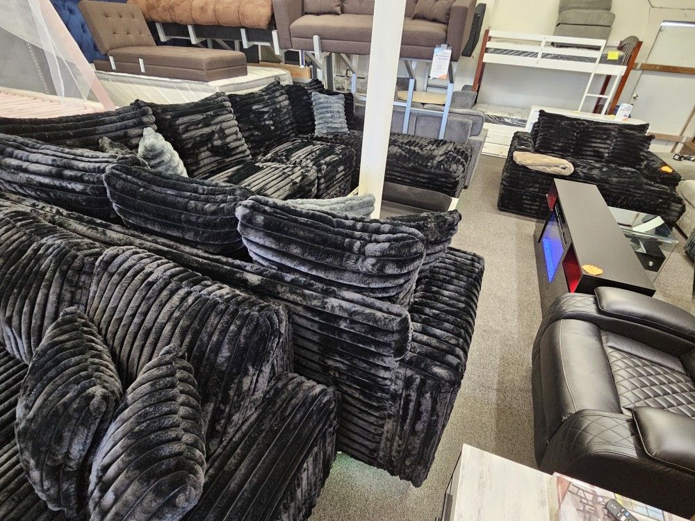 Brand New Sectional Corduroy Fabric XL W/ LED LIGHT $1999 Sofas & Couches