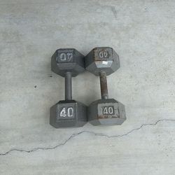 Cap 40Lb pair Solid Barbell Hex Dumbbells $75