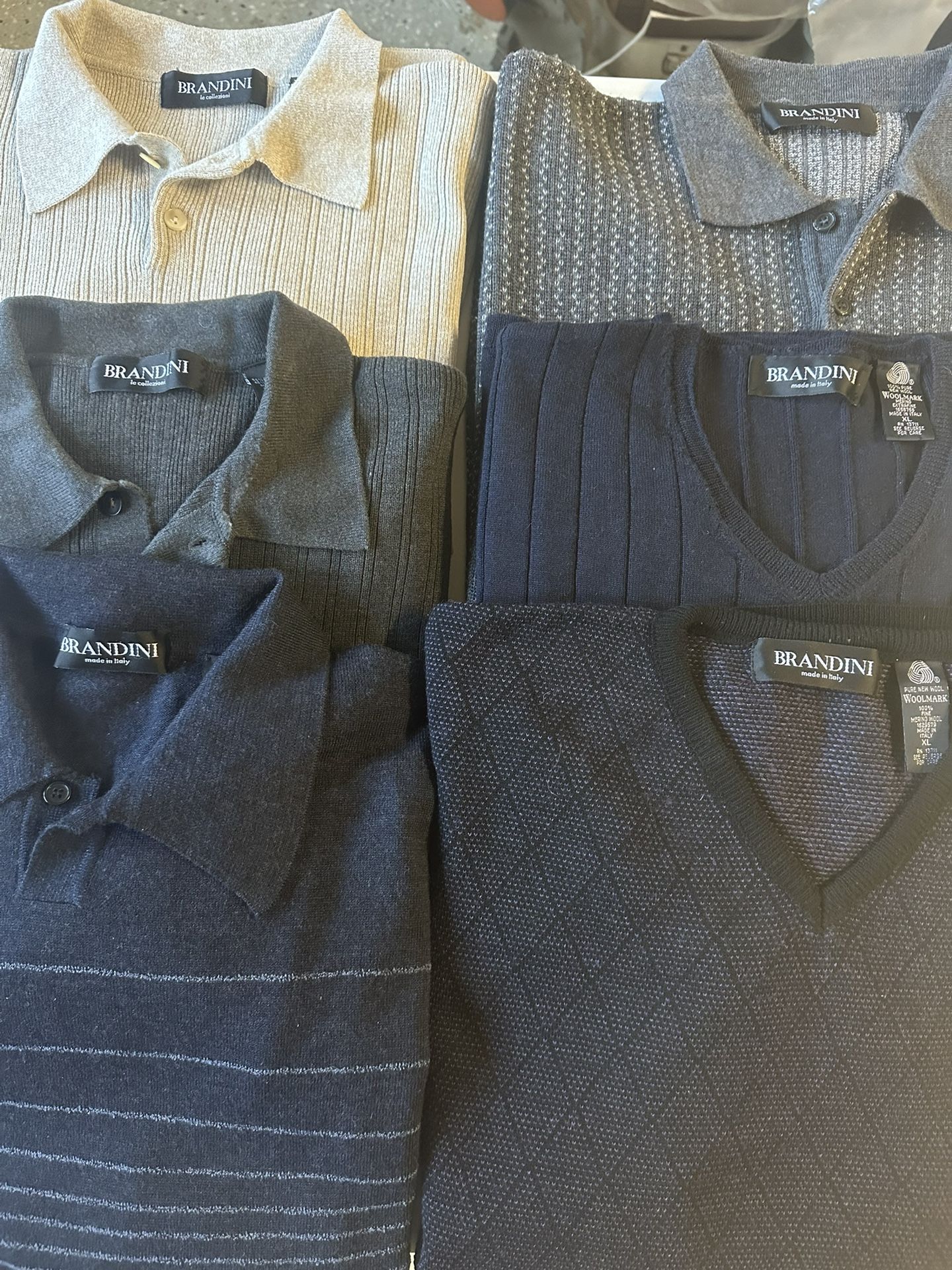 Brandini Men’s XL Sweaters Like New, Various Colors