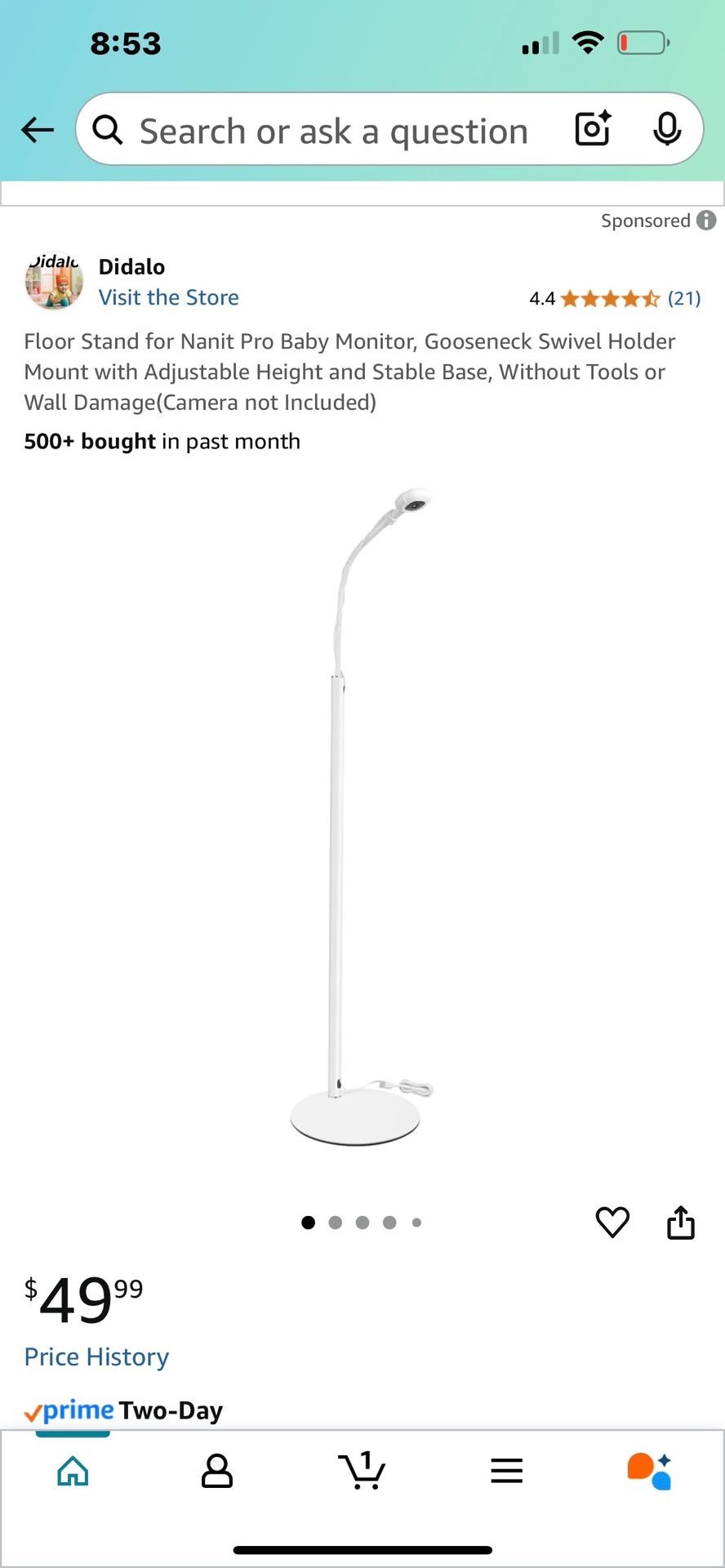 Floorstand For Nanit Pro Baby Monitor 