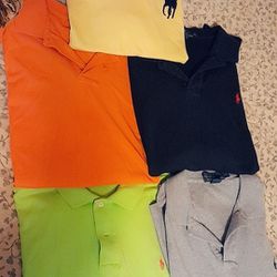 5  Ralph Lauren Polo Shirts Size XL