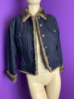 Gap Jean Jacket size xs faux fur lined