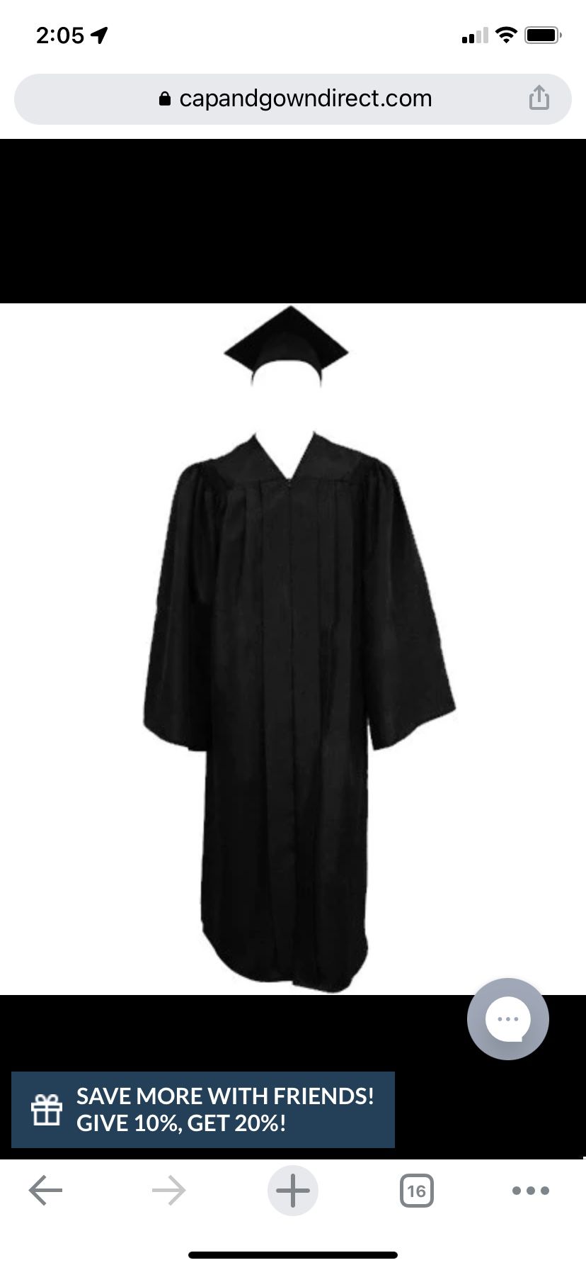 New Black Graduation Cap and Gown
