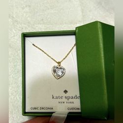 Kate Spade New York CZ heart pendant necklace (Brand New With Tags)