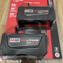 Milwaukee M18 XC5.0 batteries $110 OBO
