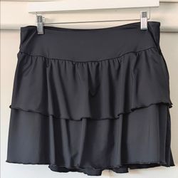 Black Tiered Ruffle Mini Tennis Skirt