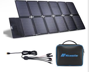 Nicesolar Foldable Solar Panel 100W for Portable Powere Station Laptop, Portable Solar Charger
