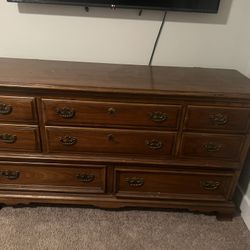 Oak Dresser With Matching End Tables