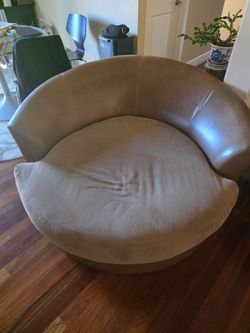 Large Round Oversized Swivel Accent Chair