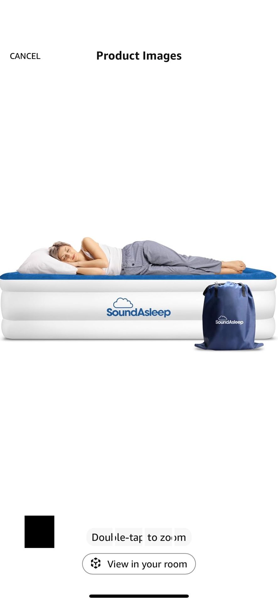 SoundAsleep Dream Series Luxury Air Mattress with ComfortCoil Technology & Built-in High Capacity Pump for Home & Camping- Double Height, Adjustable,