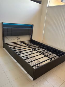 Driftalia LED Queen Bed Frame with 4 Storage Drawers
