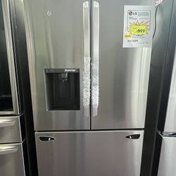 Counter Depth Refrigerator LG 36’ Stainless Steel New Scratch Dents W/ Water Ice