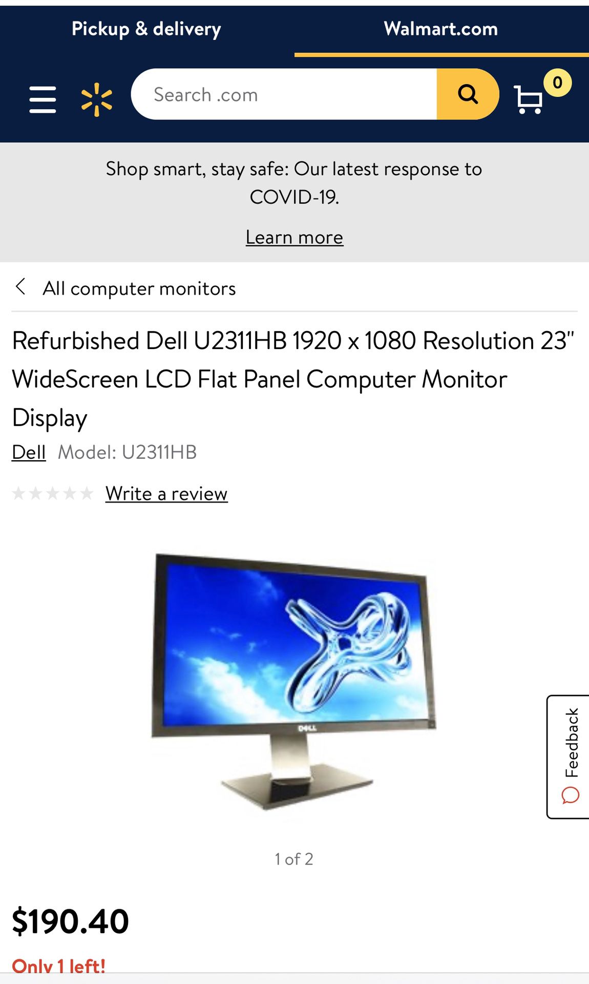 Dell 24” wide screen Full HD Professional Monitor