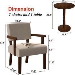 🥨2 Fagaga  Accent Chairs with 1 table set , Cat-Scratch Velvet Living Room Chairs Oversize with Soft Seat and Armrests for Dinning Room Bedroom