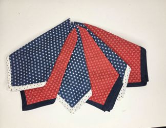 Red White And Blue Star And Polka Dots Napkins July 4 Patriotic Crafts