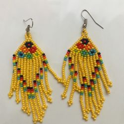 Earrings Joyeria Artesanal Mexicana, Handmade Jewelry Huichol Art