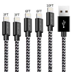 iPhone Charger Cable 3FT/6FT/10FT Lightning Cable MFi Certified Fast USB iPhone Charging Cable Long Nylon Braided Cord Compatible iPhone XS/Max/XR/X