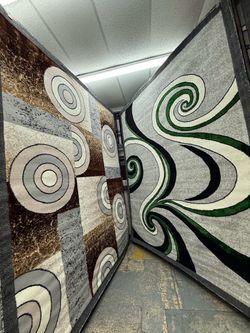 Large Area Rugs with Bold Swirl Pattern