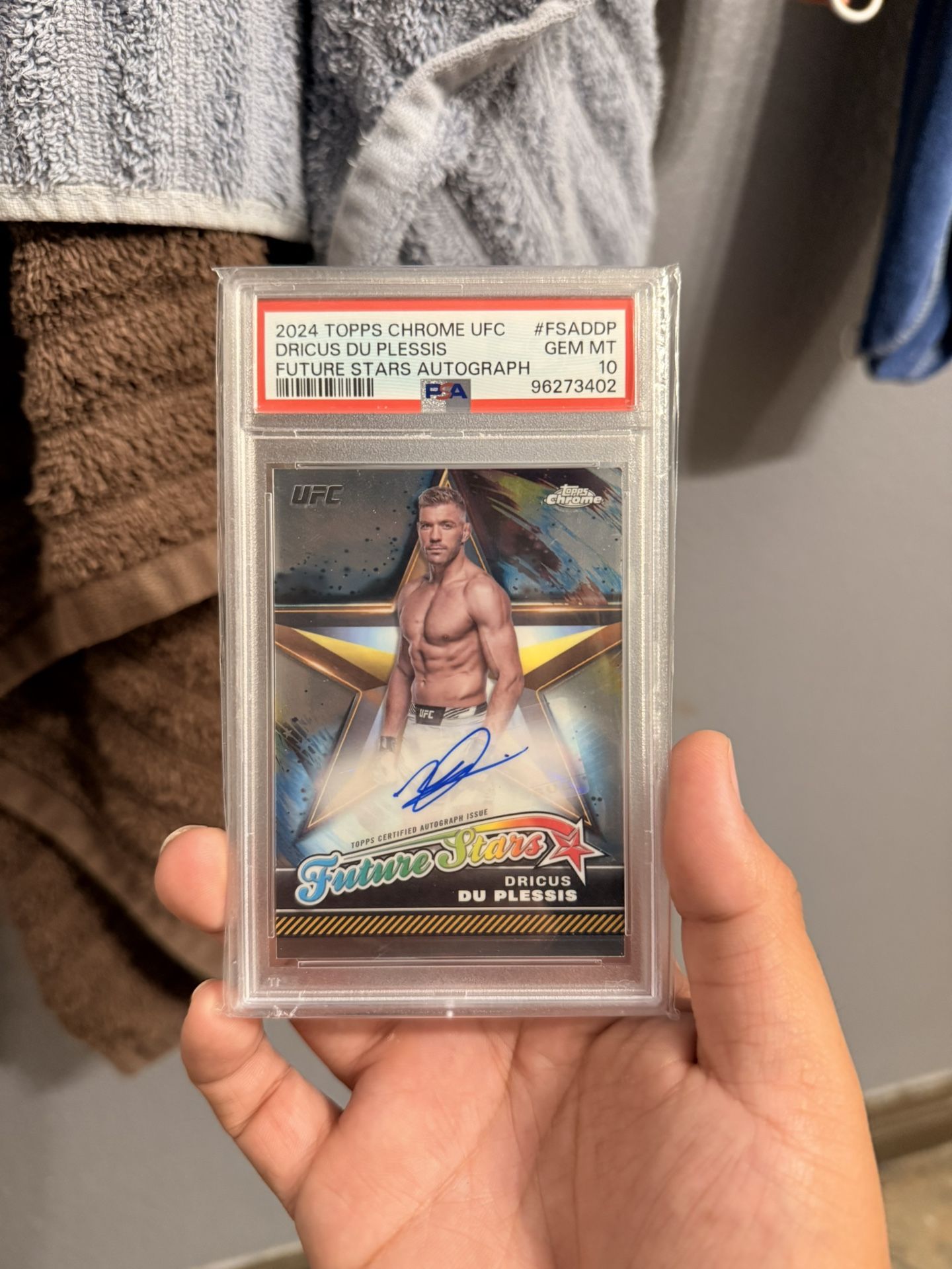 🔥 2024 Topps Chrome UFC – Dricus Du Plessis Future Stars Autograph – PSA 10 GEM MINT 🔥