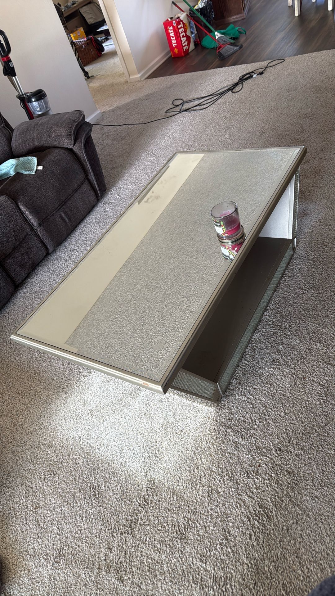 Mirrored Coffee Table With Mirror Ends