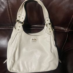 Coach White Leather Hobo Purse