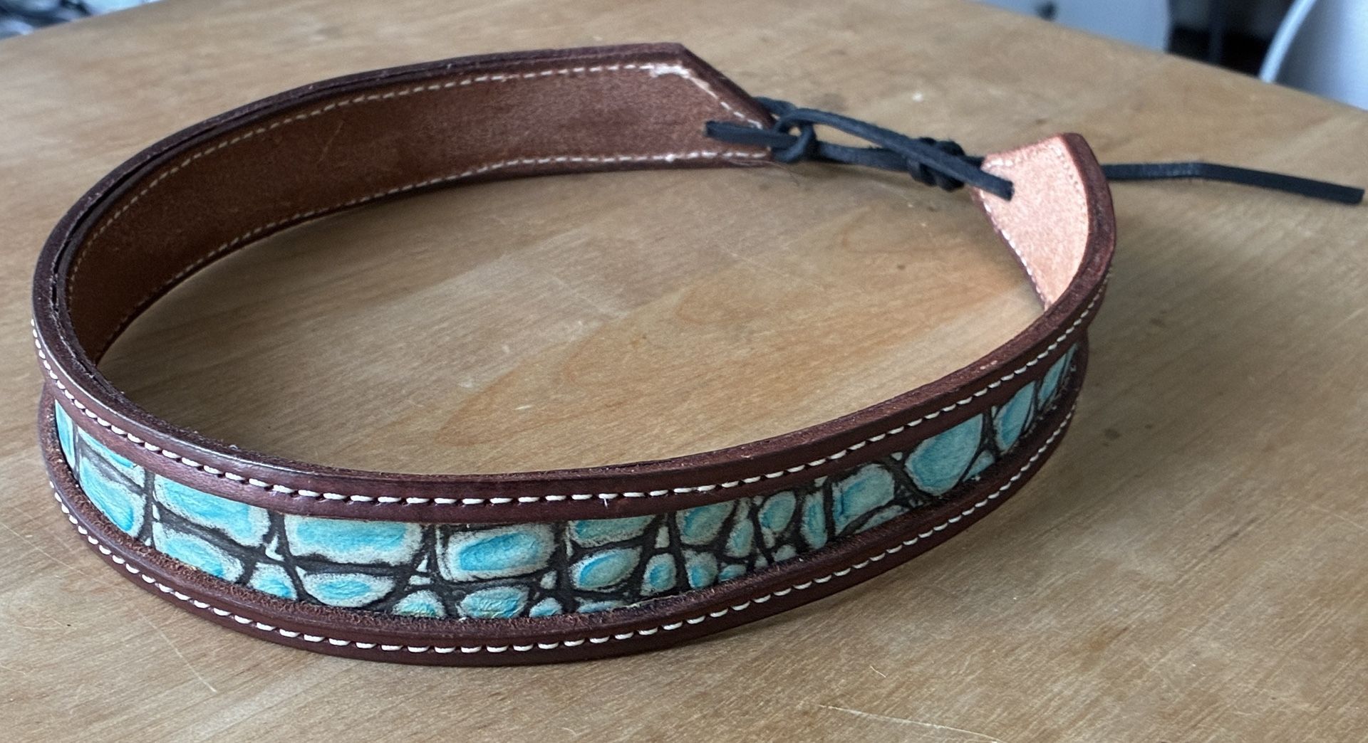 Handmade Leather Turquoise Hatband *ONLY* for Cowboy Hats (22 1/4" Long)