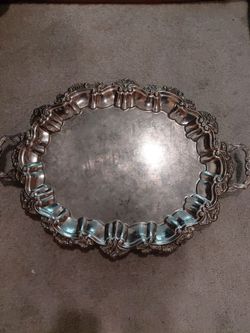 ANTIQUE VINTAGE SILVER PLATE 1900 KITCHEN TRAY