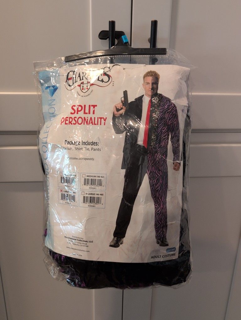 Two Face Men's Halloween Costume Large