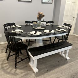 $395/set firm - Farmhouse kitchen table set / dining set- delivery available for a fee 
