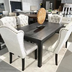 Rectangular Extension Table & 4 Chairs& Bench 👉 Dining Room- Kitchen Set 👍 $39 Down Payment ✅