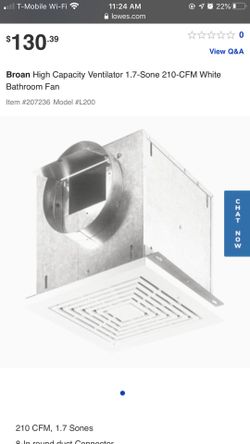 Broan bathroom fan