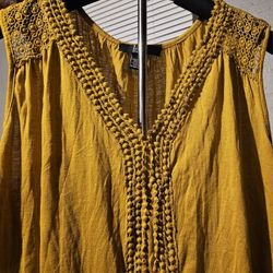 Mustard Yellow Sleeveless Top