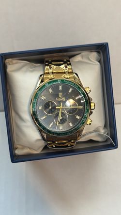 Montres Prestige Chronograph Watch Gold Green