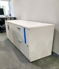 Steelcase White Storage & Lateral File Cabinet