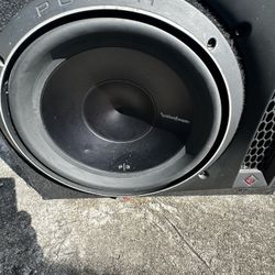 ROCKFORD FOSGATE P3-1X12 1200W P3 12" SUBWOOFER SPEAKER & PORTED BASS BOX  WITH AMP ATTACHED (*see pics)