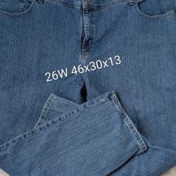 Womens Plus Lee Riders 26W Denim Blue Jeans. 46x30x13 Rise, Very Good Condition. East Or West