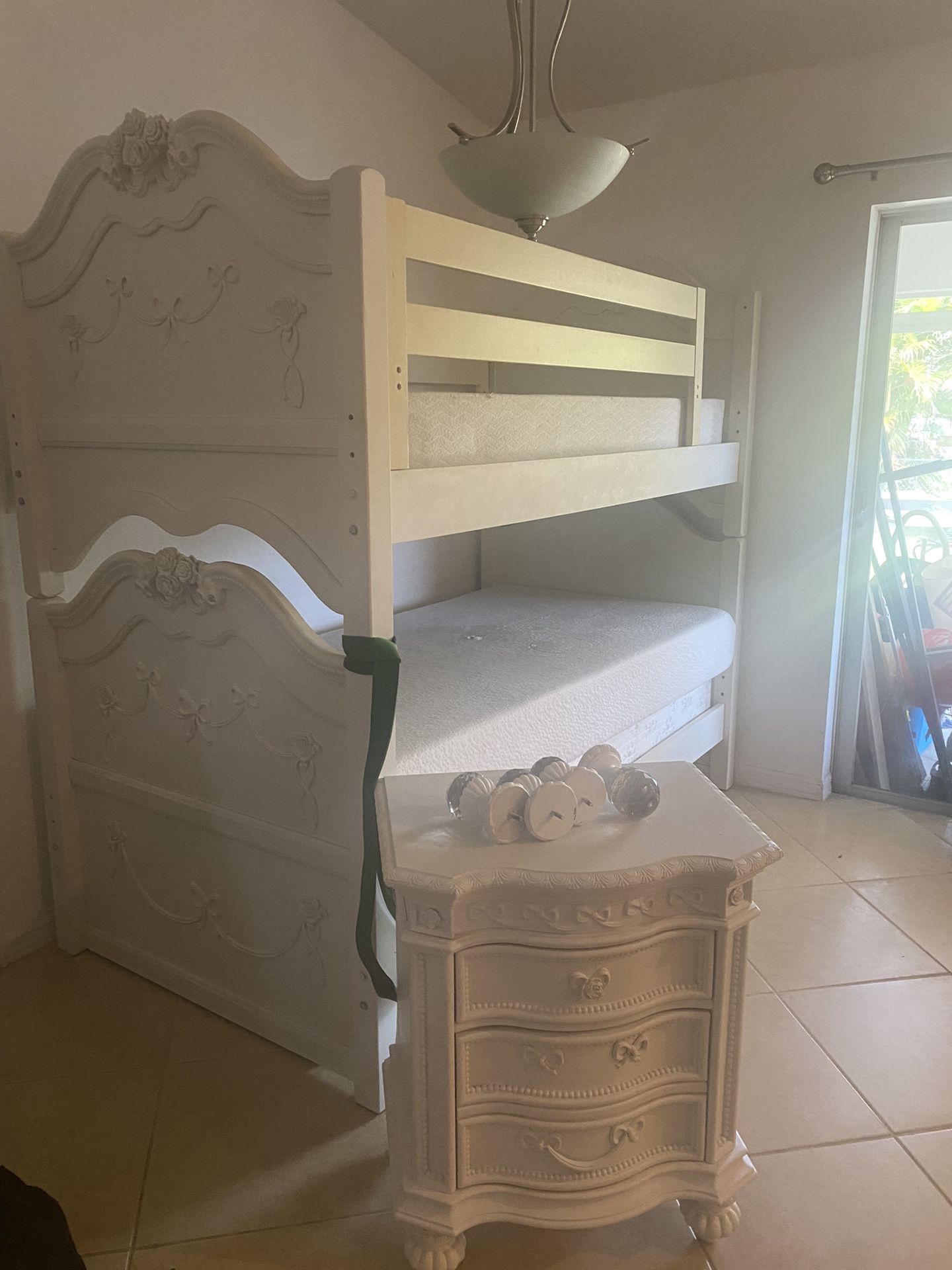 Disney princess bunkbed with matching nightstand
