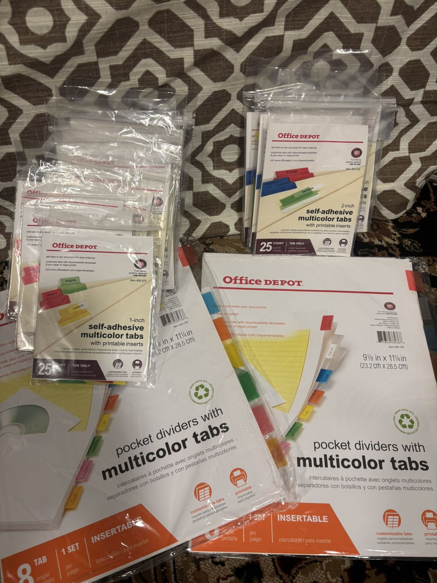 Pocket Dividers With Tabs And Self Adhesive Tabs