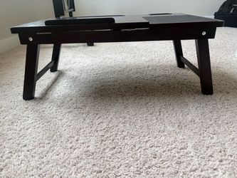 Adjustable Wooden Laptop Bed Tray with Mouse Pad