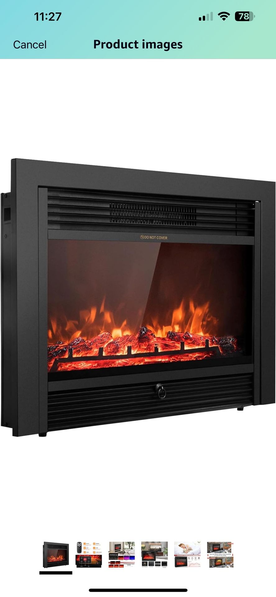 New 28.5" Electric Fireplace Insert