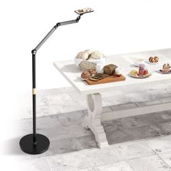 Magnetic Phone Floor Stand, Aluminum iPhone Overhead Stand with Adjustable Arm & Remote for Multi-Angle Creative Shooting, Stable Stand for iPhone/And