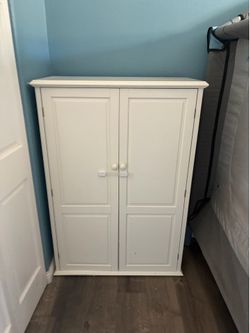 White Wood Storage Cabinet