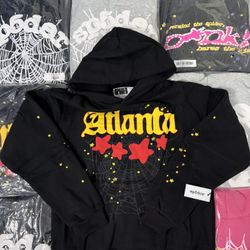 Sp5der Hoodie Size m Black And Yellow 