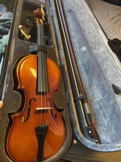Wood Violin With Hard Case 