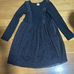 Hanna Andersson black sparkle dress, size 8 (130)